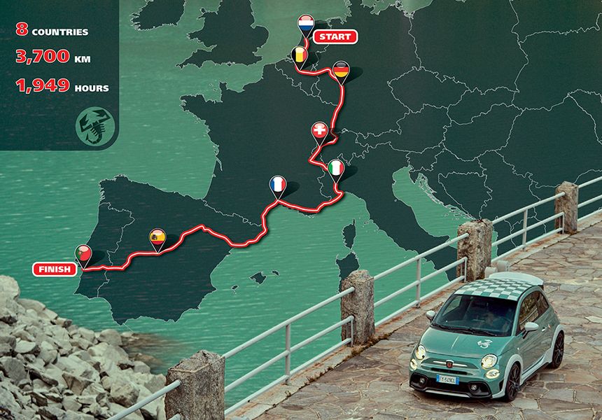 Europatour zum Geburtstag der Marke Abarth: 1.949 Stunden im 695 70° Anniversario