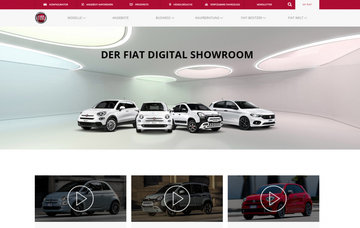 Digitale Showrooms im Internet statt Besuch im Autohaus – Abarth, Alfa Romeo, Fiat und Jeep® präsentieren Modellpalette mit Online-Videos